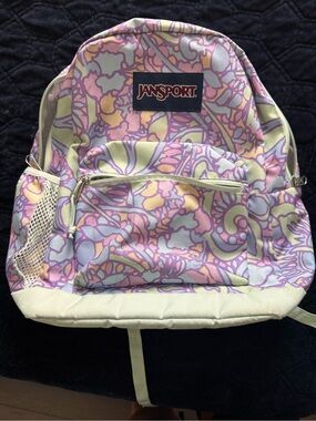 Jansport Lavender & Pink Floral Pattern Backpack